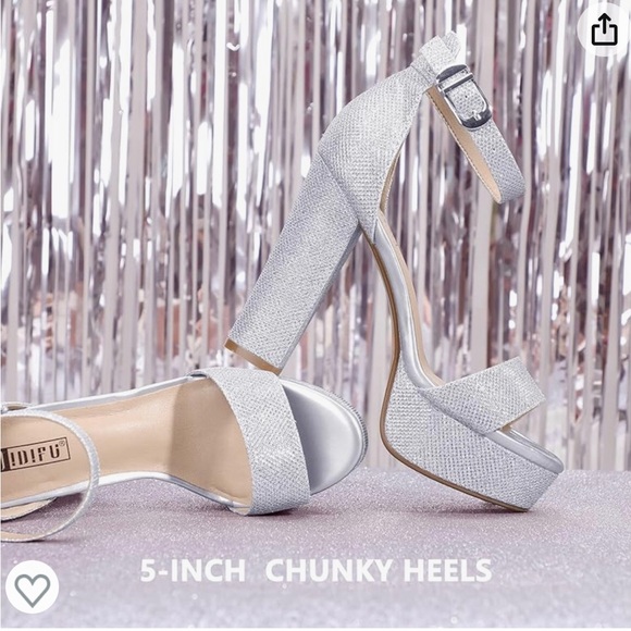 IDIFU Women’s Platform Chunky High Heel Sandals - Picture 5 of 6